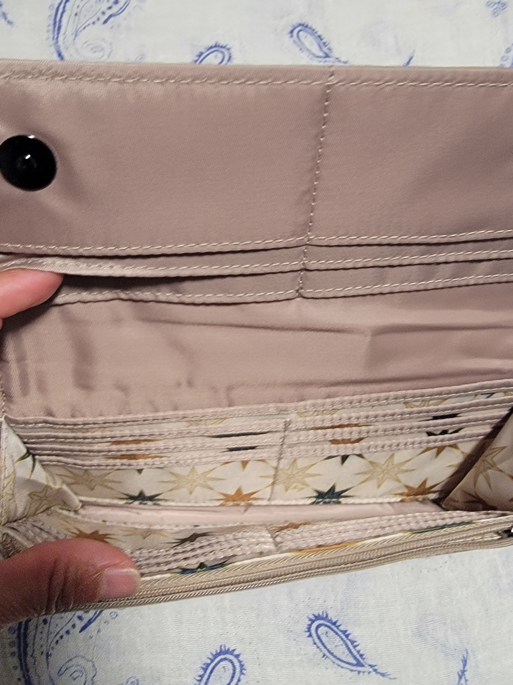 lug Light Pink Trifold Wallet with Star-Print Lining